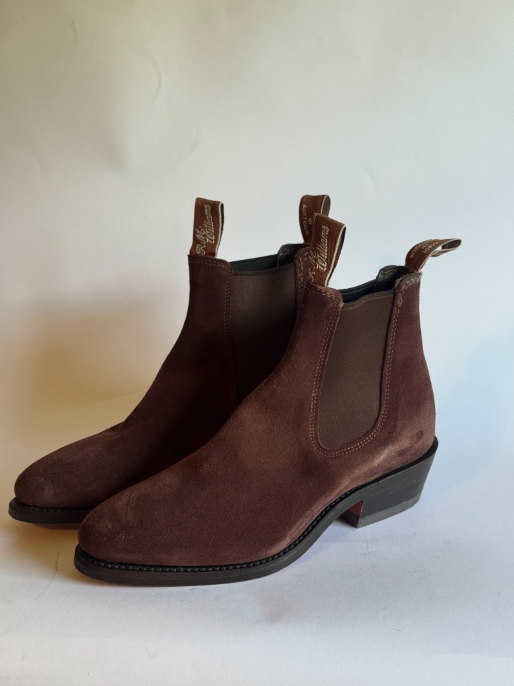 R.M. Williams Lady Shearling Boots Cola Suede Women's 8